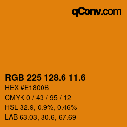 カラーコード: RGB 225 128.6 11.6 | qconv.com