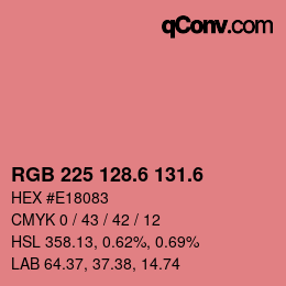カラーコード: RGB 225 128.6 131.6 | qconv.com