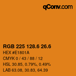 カラーコード: RGB 225 128.6 26.6 | qconv.com