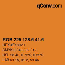 カラーコード: RGB 225 128.6 41.6 | qconv.com