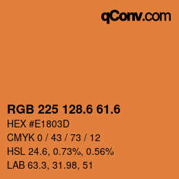 カラーコード: RGB 225 128.6 61.6 | qconv.com
