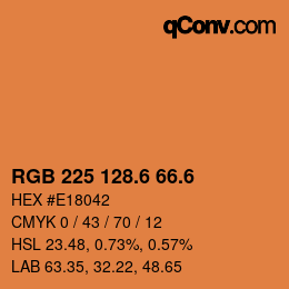 カラーコード: RGB 225 128.6 66.6 | qconv.com
