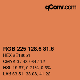カラーコード: RGB 225 128.6 81.6 | qconv.com