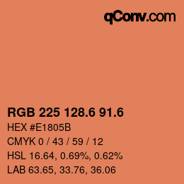 カラーコード: RGB 225 128.6 91.6 | qconv.com