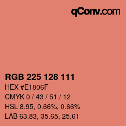 カラーコード: RGB 225 128 111 | qconv.com