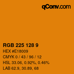 カラーコード: RGB 225 128 9 | qconv.com