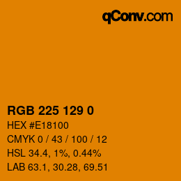 Color code: RGB 225 129 0 | qconv.com