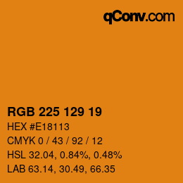 Color code: RGB 225 129 19 | qconv.com