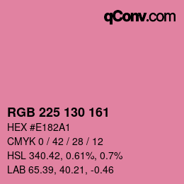 カラーコード: RGB 225 130 161 | qconv.com