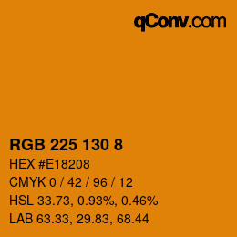 Color code: RGB 225 130 8 | qconv.com