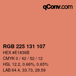 Código de color: RGB 225 131 107 | qconv.com