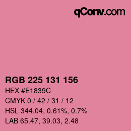 カラーコード: RGB 225 131 156 | qconv.com
