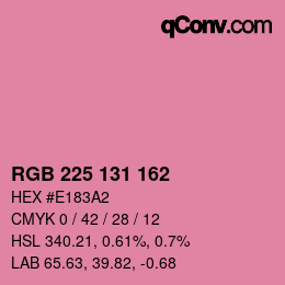 カラーコード: RGB 225 131 162 | qconv.com