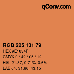 Color code: RGB 225 131 79 | qconv.com
