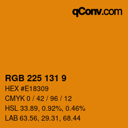 カラーコード: RGB 225 131 9 | qconv.com