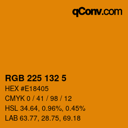颜色代码: RGB 225 132 5 | qconv.com