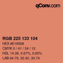 Code couleur: RGB 225 133 104 | qconv.com