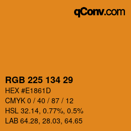 Color code: RGB 225 134 29 | qconv.com