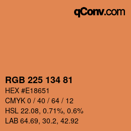 Color code: RGB 225 134 81 | qconv.com