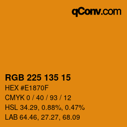 Código de color: RGB 225 135 15 | qconv.com