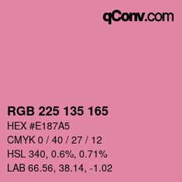 カラーコード: RGB 225 135 165 | qconv.com