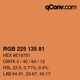Color code: RGB 225 135 81 | qconv.com