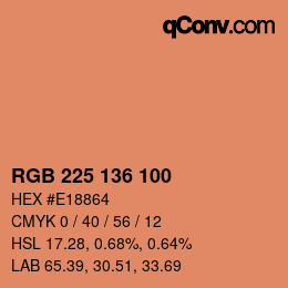 Color code: RGB 225 136 100 | qconv.com