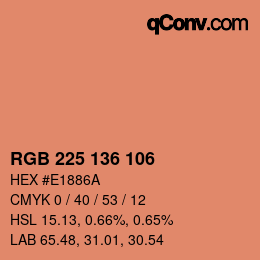 Color code: RGB 225 136 106 | qconv.com