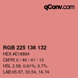 Color code: RGB 225 136 132 | qconv.com