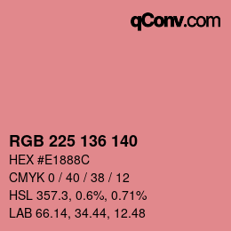 Color code: RGB 225 136 140 | qconv.com