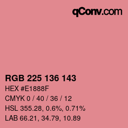 Color code: RGB 225 136 143 | qconv.com