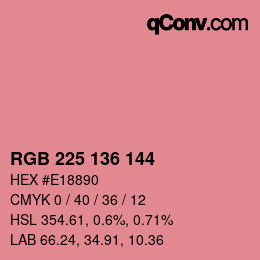 Color code: RGB 225 136 144 | qconv.com