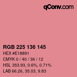 Color code: RGB 225 136 145 | qconv.com