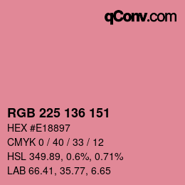 Color code: RGB 225 136 151 | qconv.com