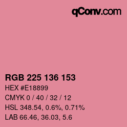 Color code: RGB 225 136 153 | qconv.com
