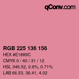 Color code: RGB 225 136 156 | qconv.com