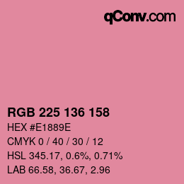 Color code: RGB 225 136 158 | qconv.com