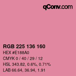 Color code: RGB 225 136 160 | qconv.com