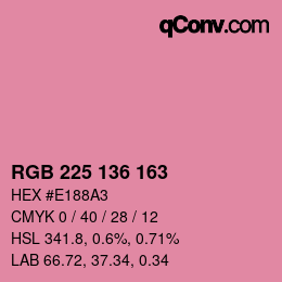 Color code: RGB 225 136 163 | qconv.com
