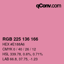 Color code: RGB 225 136 166 | qconv.com