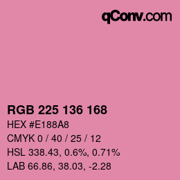 Color code: RGB 225 136 168 | qconv.com