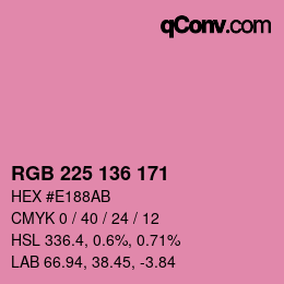Color code: RGB 225 136 171 | qconv.com