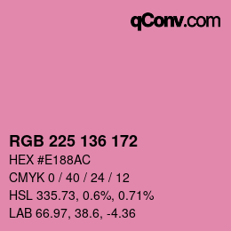 Color code: RGB 225 136 172 | qconv.com
