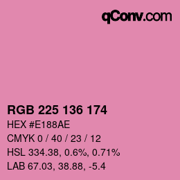 Color code: RGB 225 136 174 | qconv.com