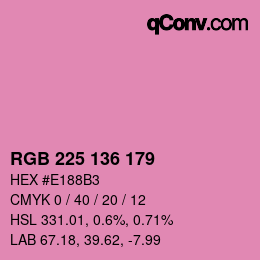 Color code: RGB 225 136 179 | qconv.com