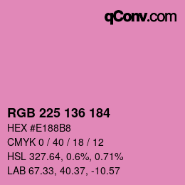 Color code: RGB 225 136 184 | qconv.com
