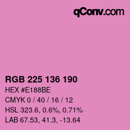Color code: RGB 225 136 190 | qconv.com