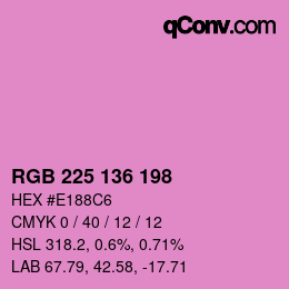 Farbcode: RGB 225 136 198 | qconv.com