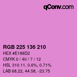 Color code: RGB 225 136 210 | qconv.com