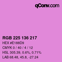 Color code: RGB 225 136 217 | qconv.com